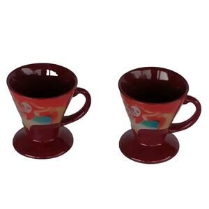 Lot of 2 Vintage FRANGELICO Liqueur Drink Cups by LINDA FRICHTEL 1999
